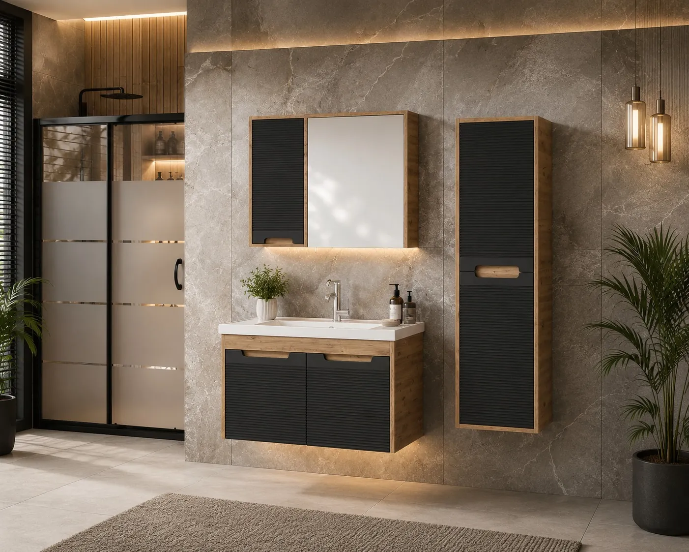 Kepi Linda — Kod 1008 — Meyza Mobilya & Metal banyo dolabı çalışması, 1. görsel
