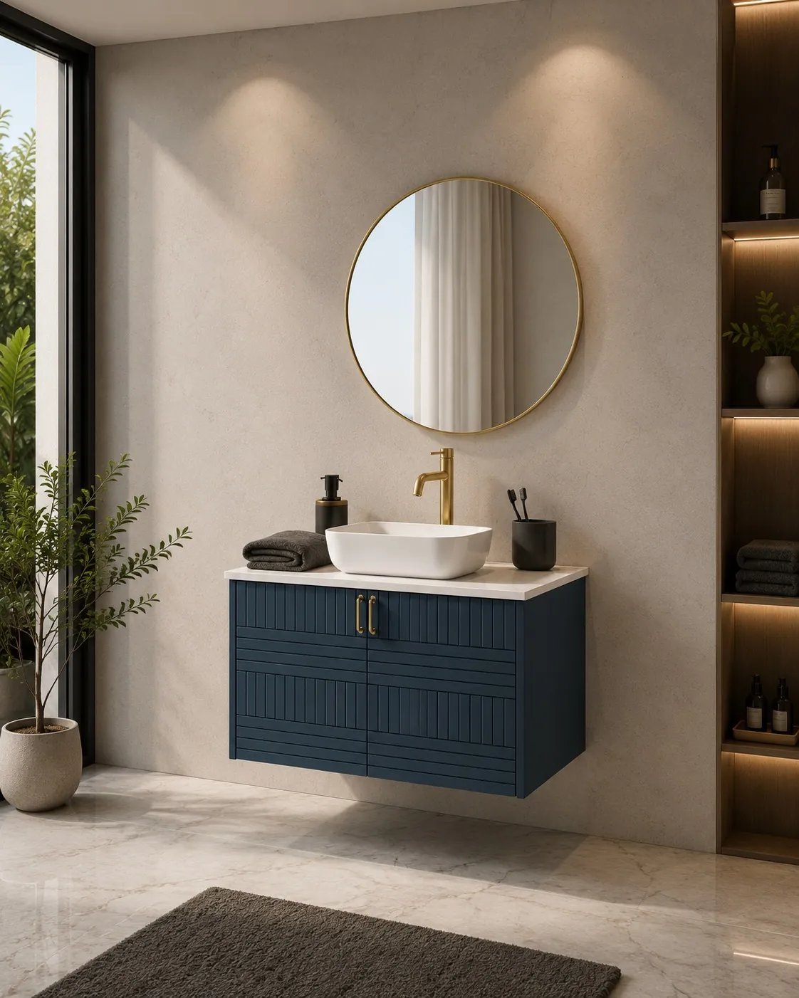 Blue — Kod 1018 — Meyza Mobilya & Metal banyo dolabı çalışması, 1. görsel