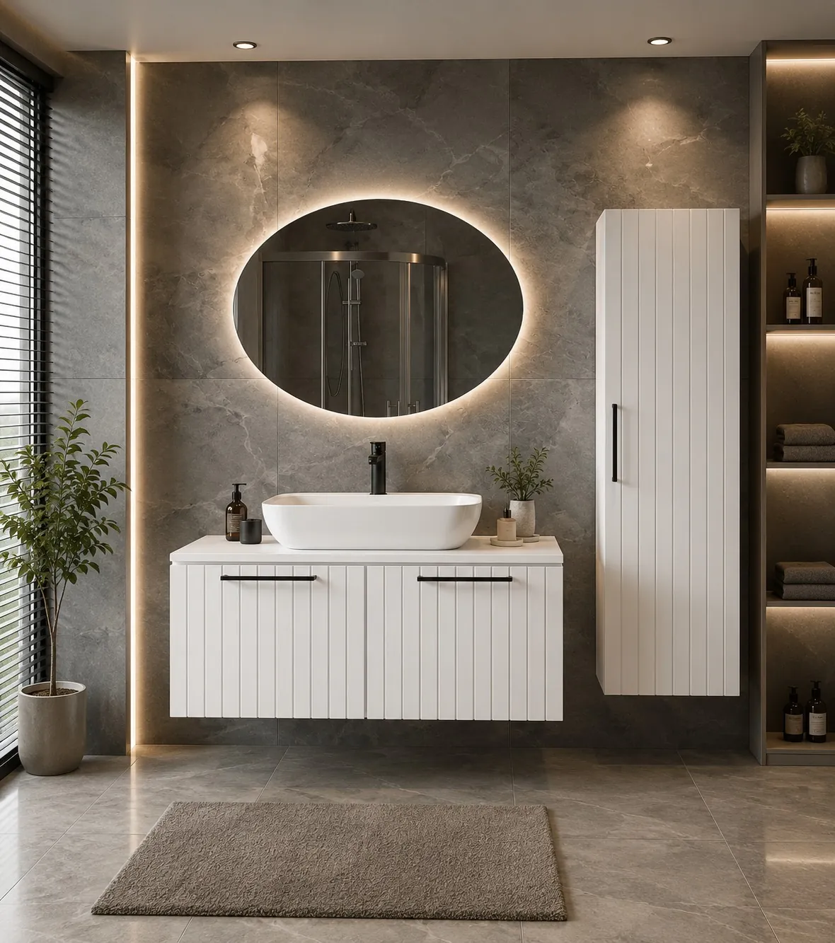 Nehir — Kod 1020 — Meyza Mobilya & Metal banyo dolabı çalışması, 1. görsel