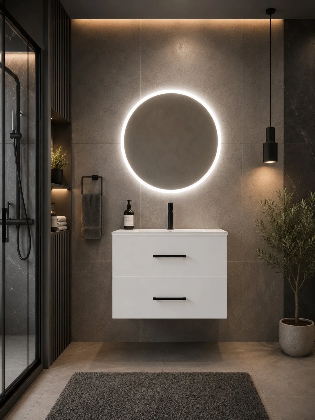 White — Kod 1024 — Meyza Mobilya & Metal banyo dolabı çalışması, 1. görsel
