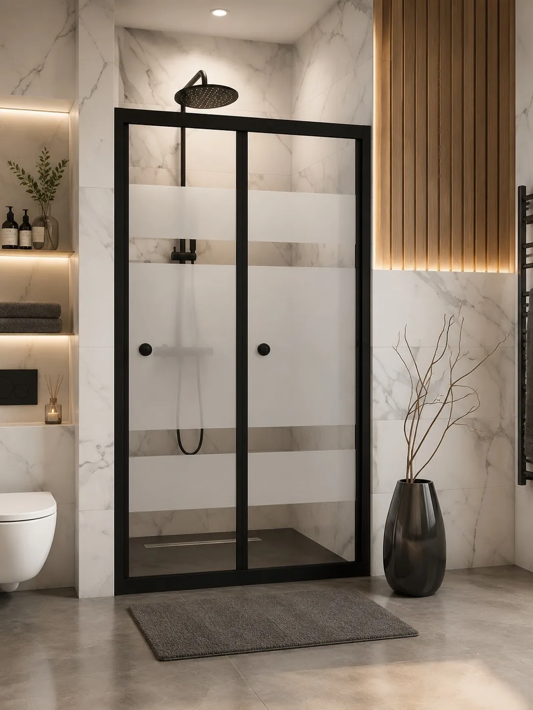 Aqua Serisi Katlanır — Meyza Mobilya & Metal duşakabin çalışması, 1. görsel